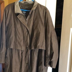 Woman’s long fully lined trench coat.